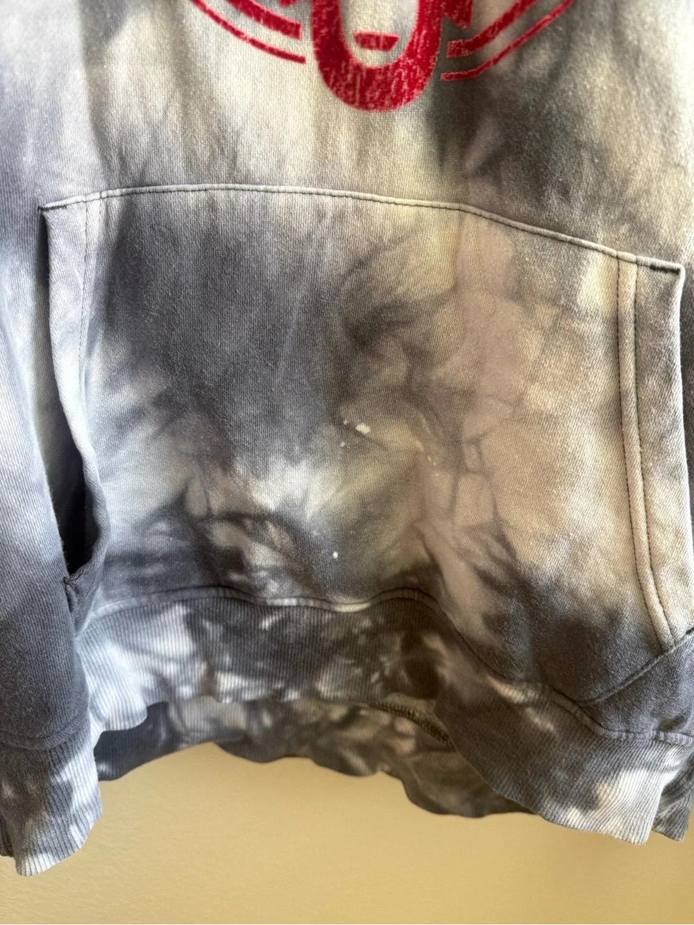True Religion Mens Buddha Tie-Dye Gray Pullover Hoodie